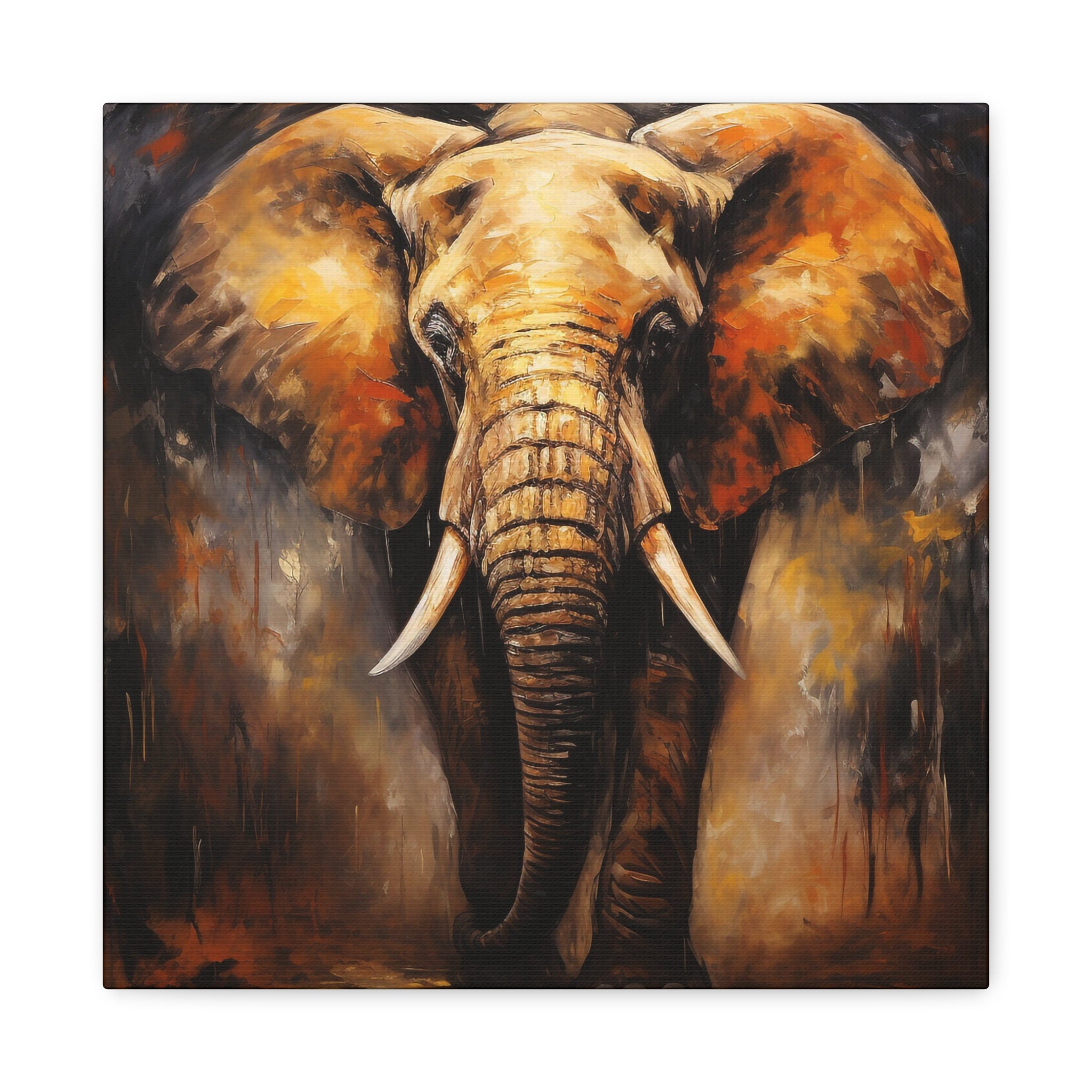Elephant Painting Abstract Elephant Wall Art, African Elephant Painting ...