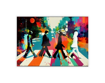 Pôster da Abbey Road - Capa do álbum Abbey Road dos Beatles, pintura abstrata em papel brilhante