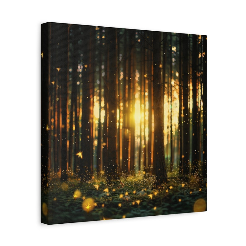 Firefly Forest Wall Art - Mystical Forest Art - Magical Forest Canvas ...
