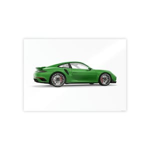 Green Porsche Wall Art - Glossy Paper