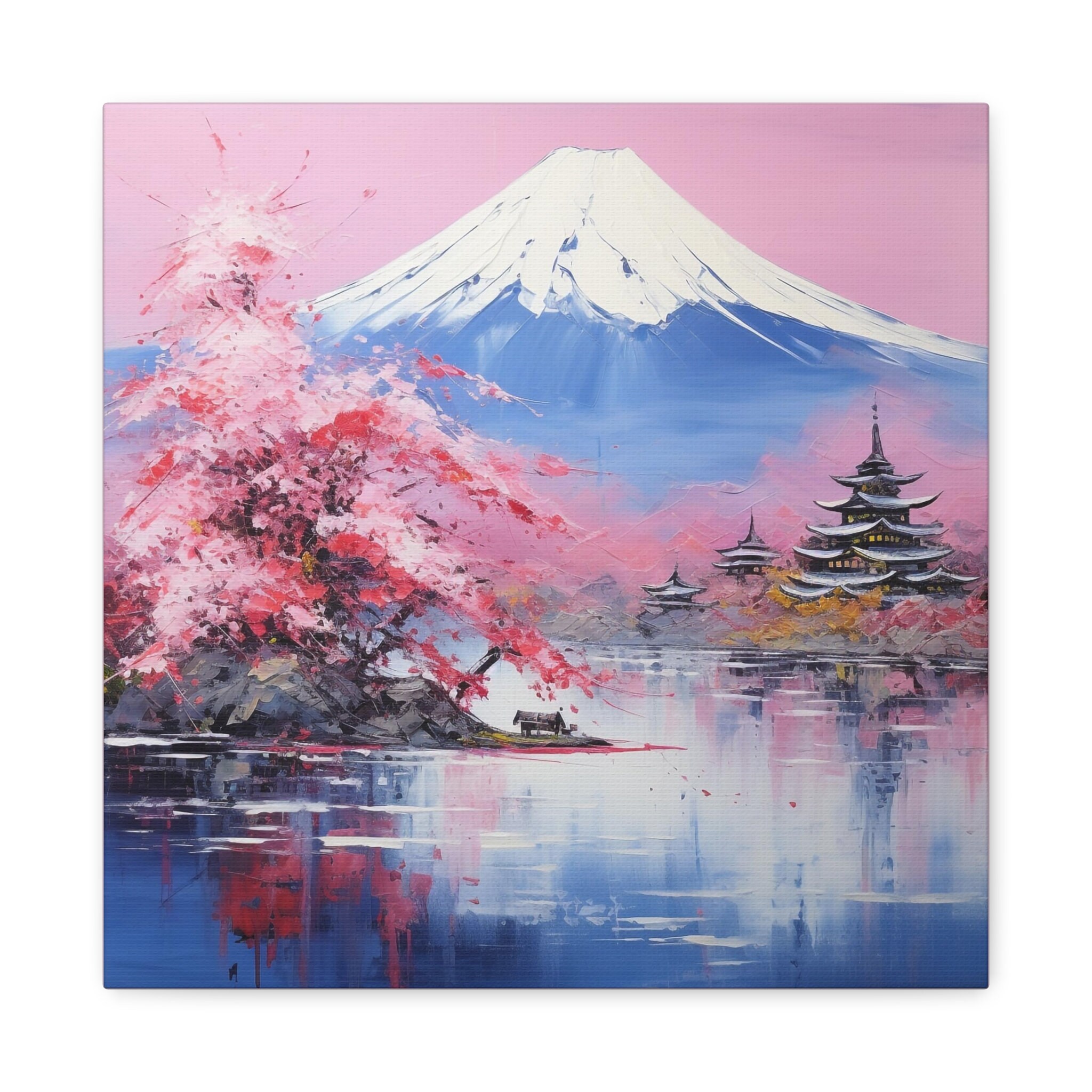 富士山の絵画 - 富士山の美しい抽象画 - 日本のキャンバス - Etsy 日本