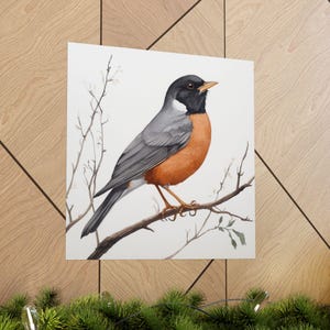 Watercolor Robin Painting - Bird Wall Art - Spring Bird Decor - Robin ...