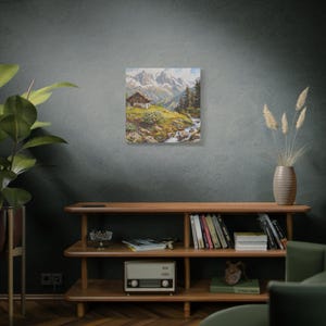 Gemälde der Schweizer Alpen, Berglandschaft der Schweizer Alpen, Dekoration der Schweizer Alpen, Wandkunst mit Motiven der Schweizer Alpen Bild 8