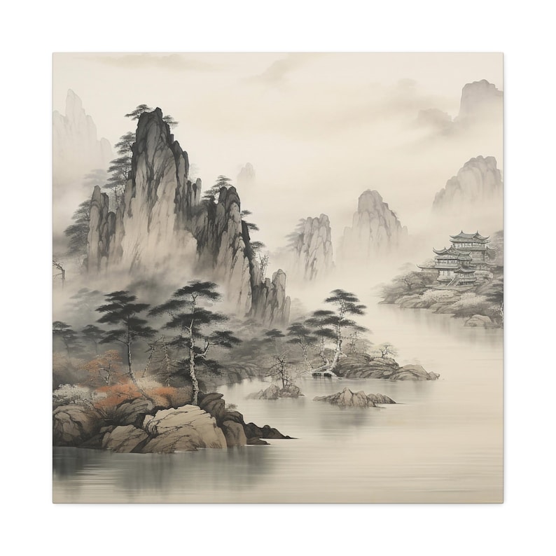 Chinesische Malerei - natürliche chinesische Landschaftsmalerei, chinesische Wandkunst Bild 9
