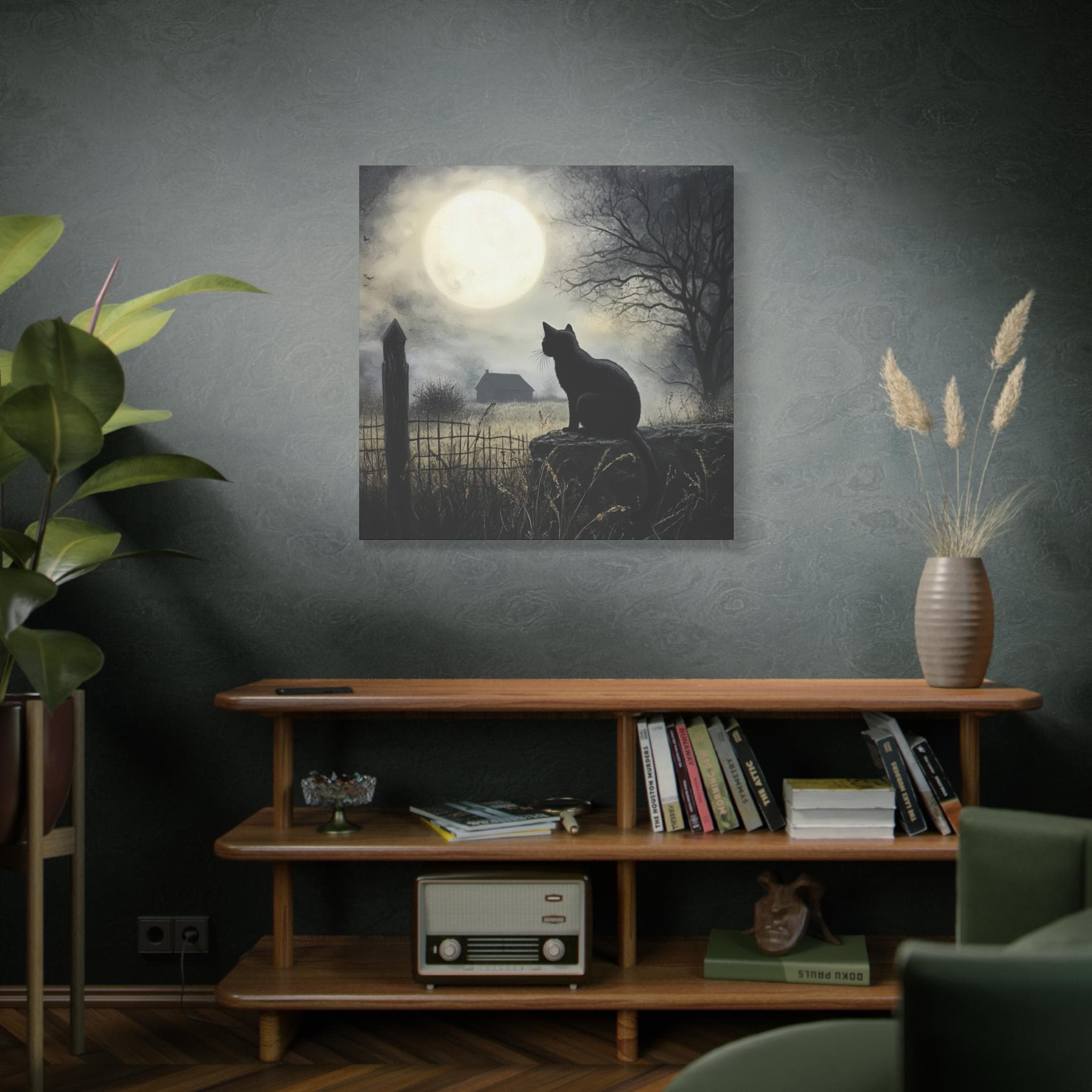 Black Cat Wall Art Halloween Decor Gothic Art Dark Academia Haunting ...