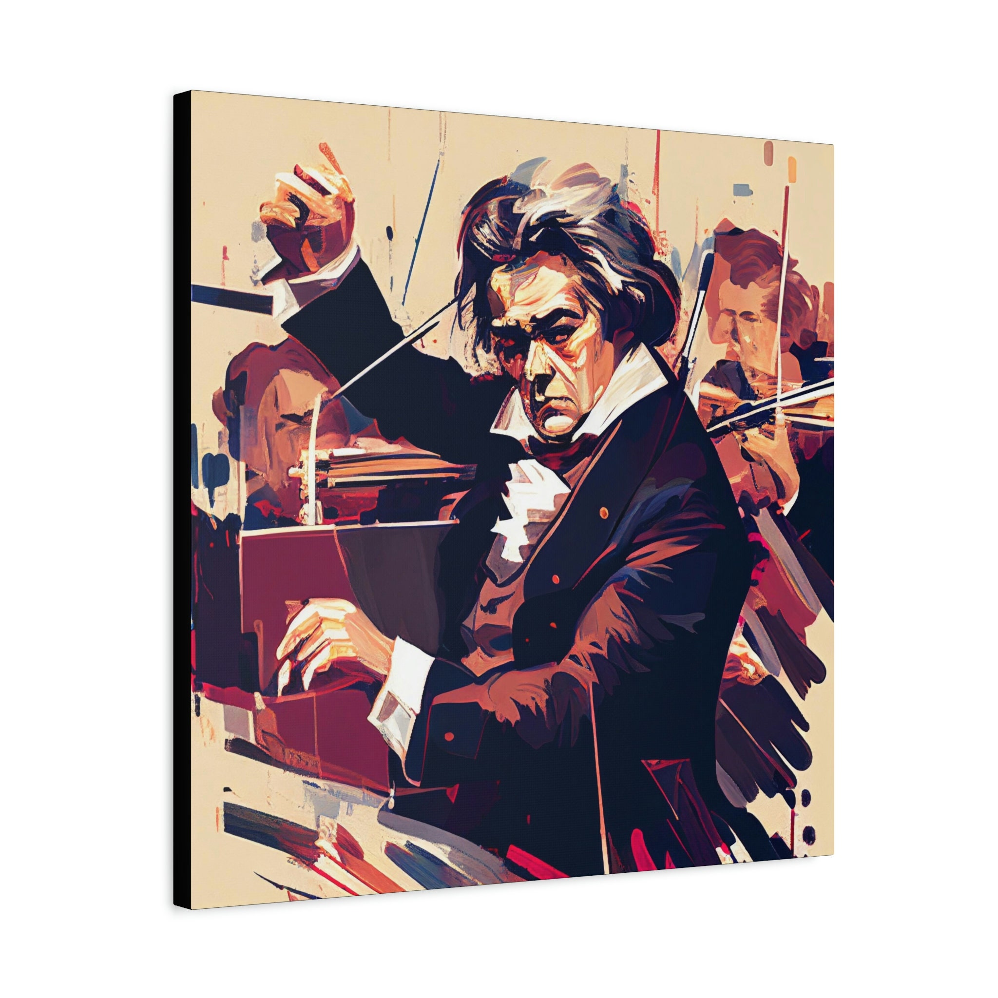 Ludwig Van Beethoven Painting - Abstract Square Art Canvas of
