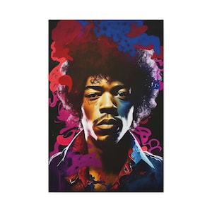 Jimi Hendrix Painting - abstract artistic portrait of Jimi Hendrix on vertical canvas