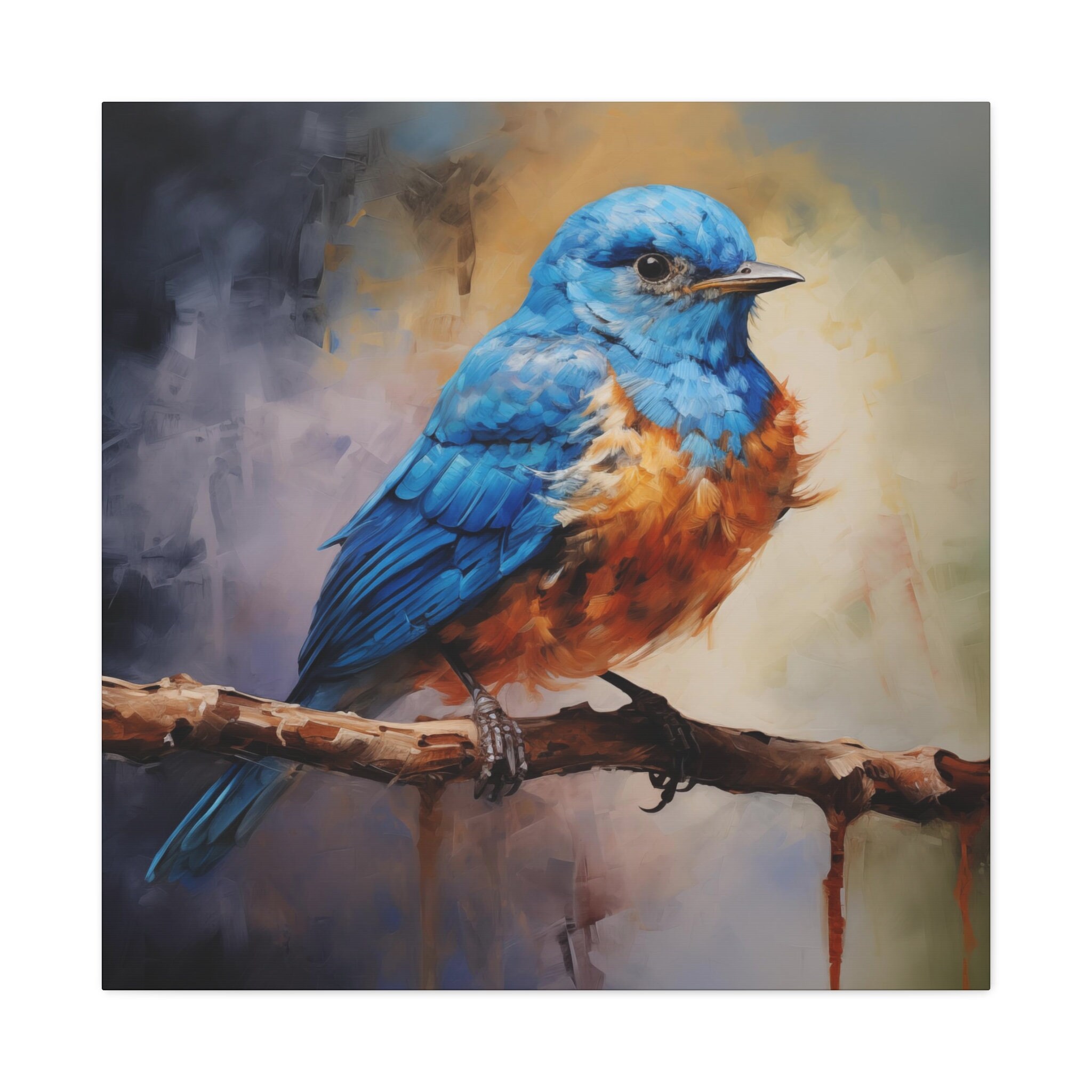 Bluebird Painting - Abstract Painting of Bluebird, Bluebird Wall