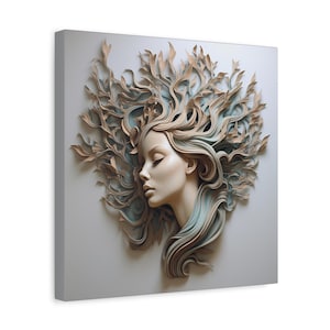 Dimensional Wall Art - 3D Gemälde einer Frau, Natur - Leinwanddruck