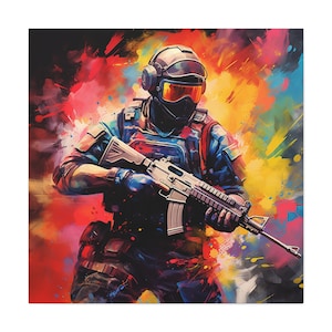CSGO Painting - abstract Counter Strike soldier painting, CSGO wall art