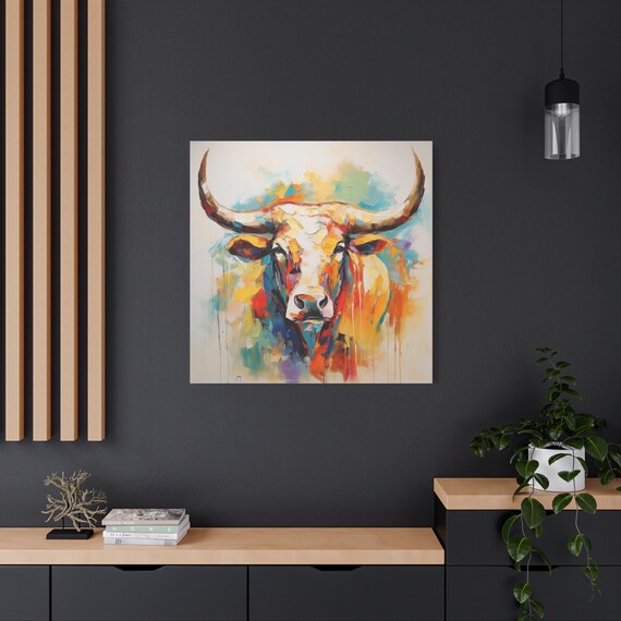 雄牛の絵画 - 雄牛の抽象画 - Etsy 日本