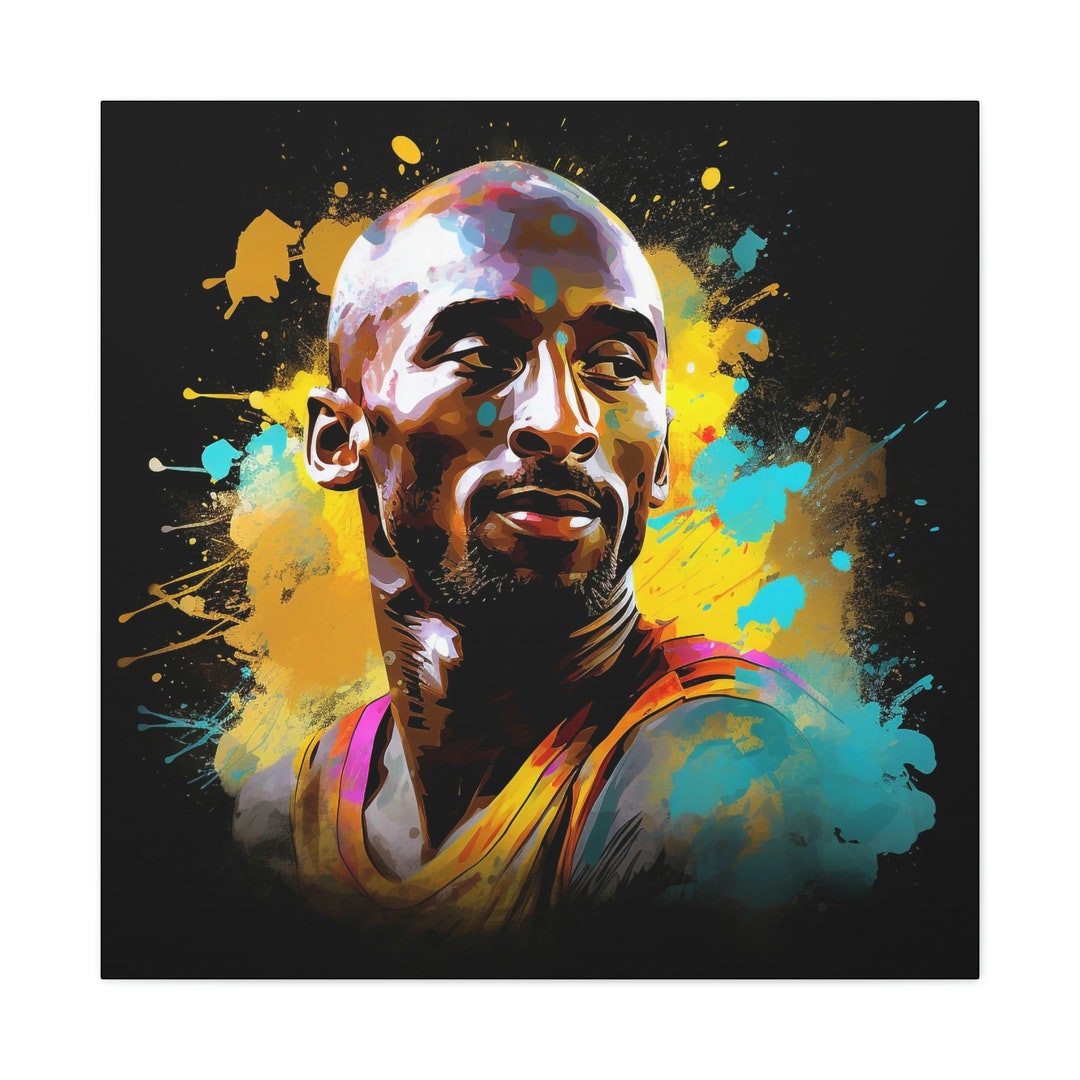Kobe Bryant Painting Kobe Bryant Wall Art of Abstract Colorful Painting