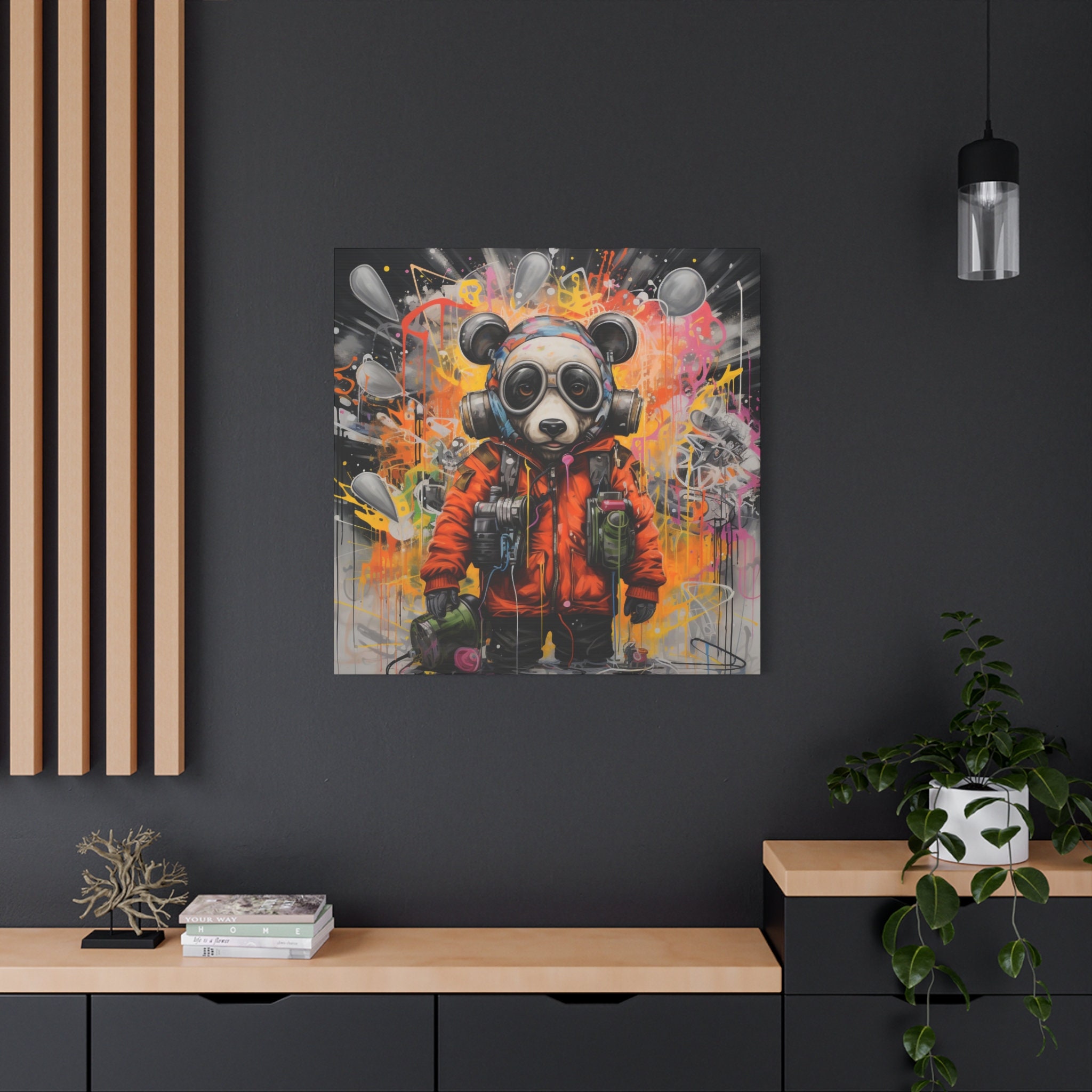 Bad Panda Bear Graffiti Art Canvas - Etsy