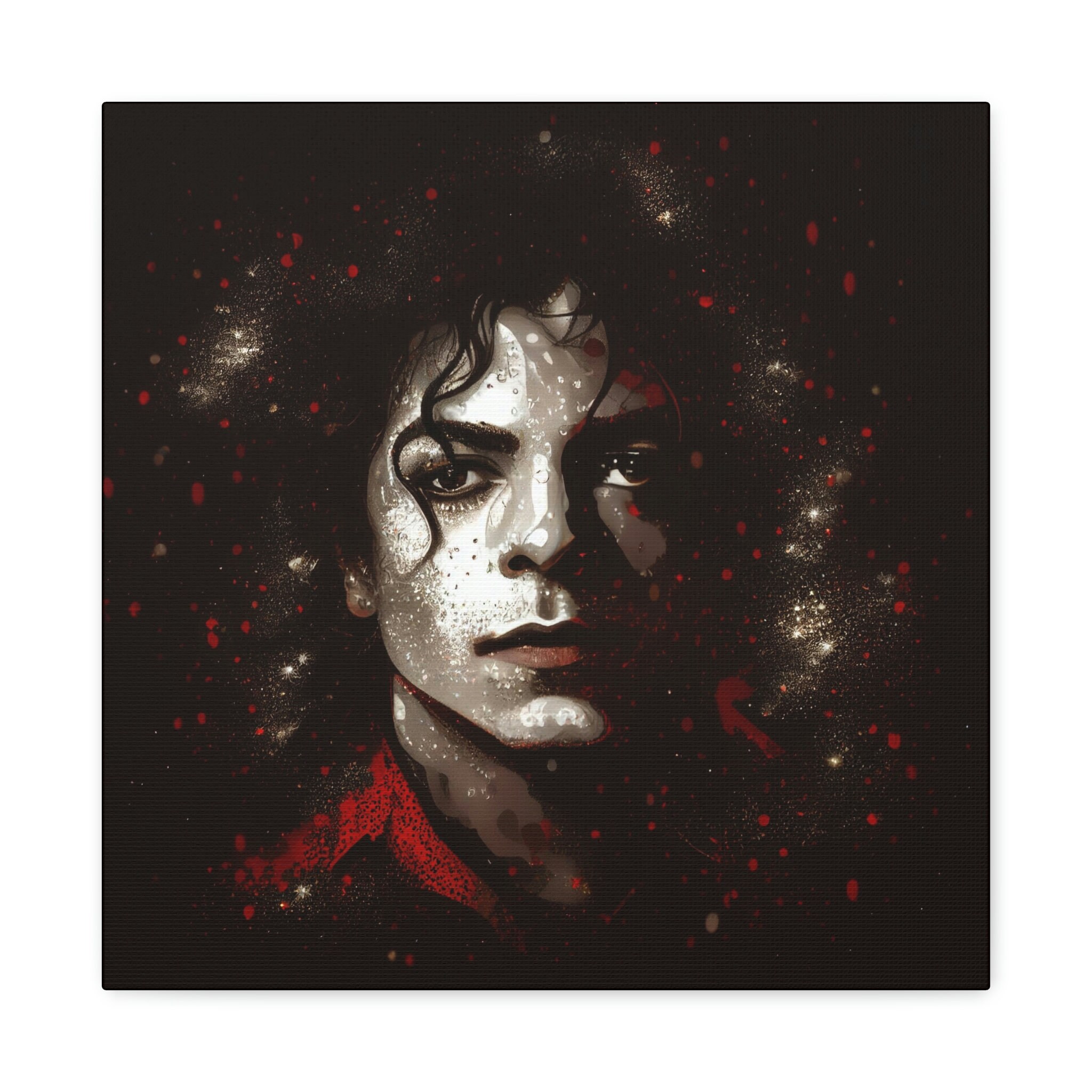 マイケル・ジャクソンの絵画 - 抽象的な正方形のキャンバスの肖像画