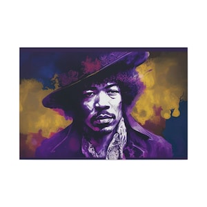 Jimi Hendrix Painting - Jim Hendrix abstract art portrait on canvas - Purple Haze
