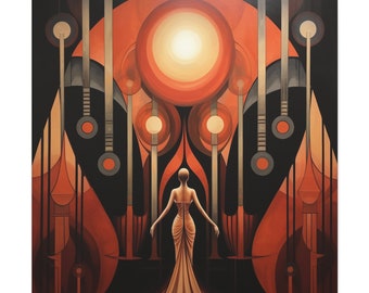Art Deco Print - Art Deco Print, Art Deco Wall Art, Art Deco Painting, Woman in dress