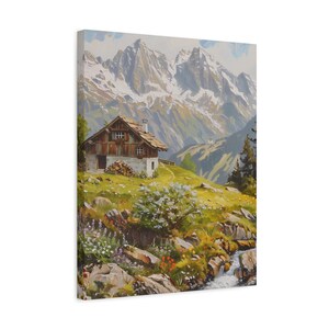 Gemälde der Schweizer Alpen, Berglandschaft der Schweizer Alpen, Dekoration der Schweizer Alpen, Wandkunst mit Motiven der Schweizer Alpen Bild 10