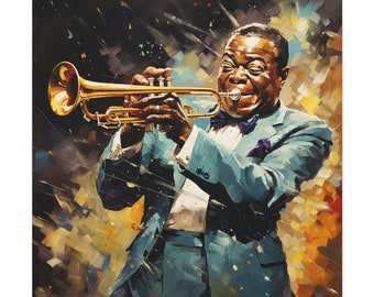 Louis Armstrong painting - abstract jazz art