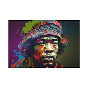 Jimi Hendrix Art Painting - Jim Hendrix abstract wall art portrait on canvas