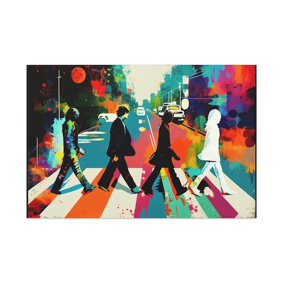 Beatles Painting Abbey Road - the Beatles Wall Art Using