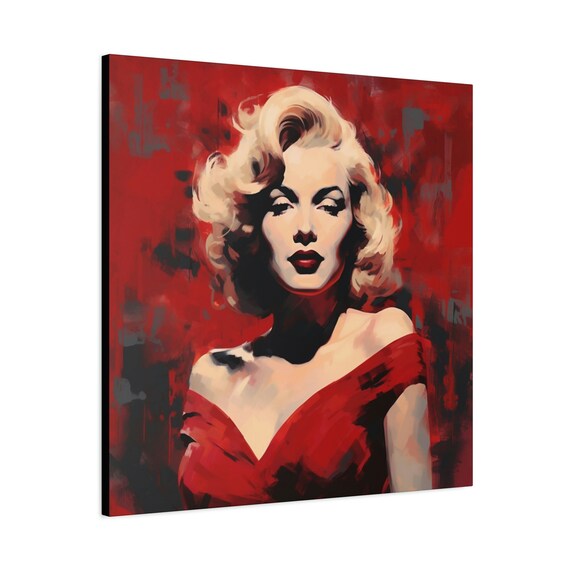 マリリン モンローの絵画 - キャンバスに描かれた赤いマリリン