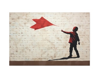 Boy and the Airplane - wall art, street art