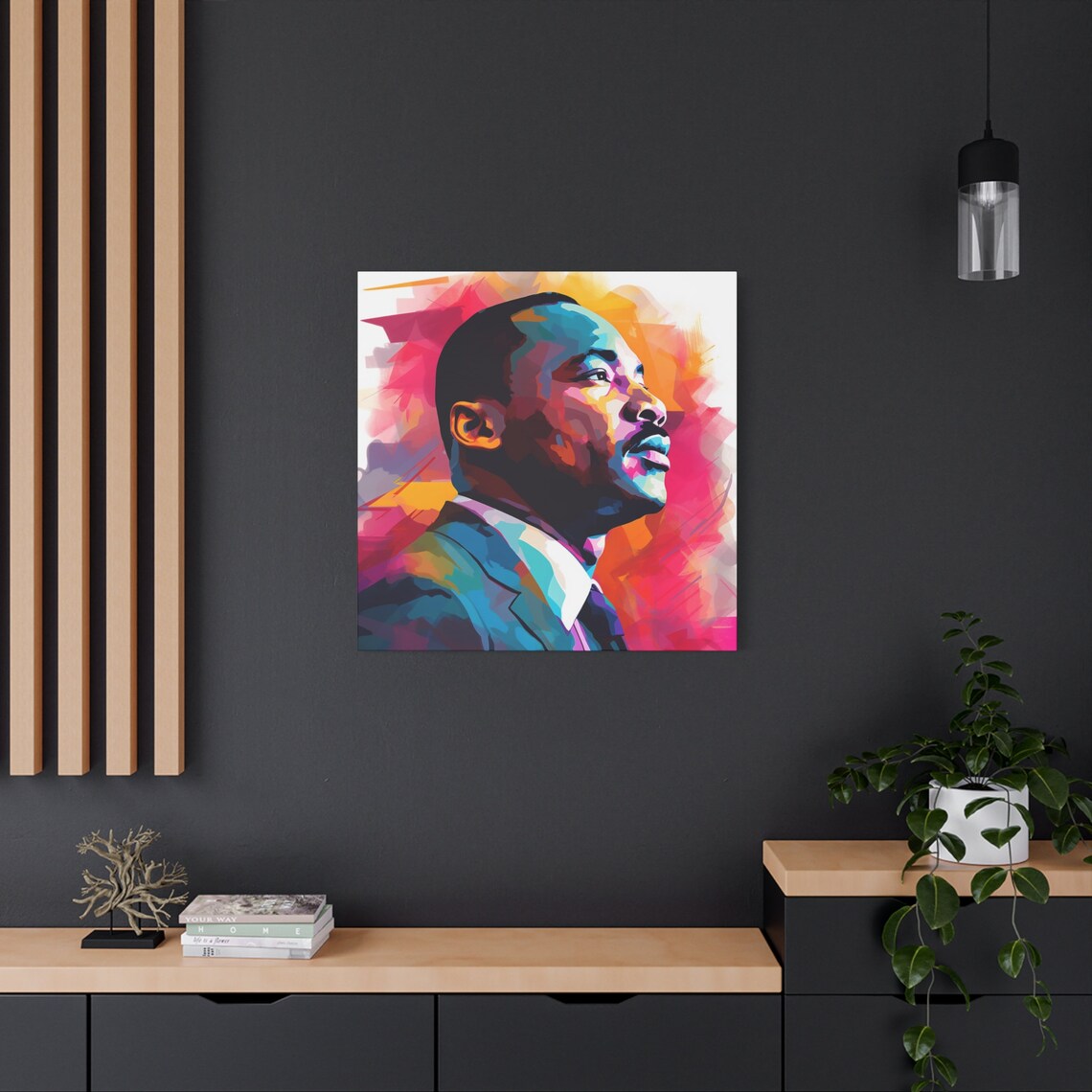 Mlk Color Portrait Martin Luther King Jr. Portrait - MLK Painting in Abstract Colorful ...