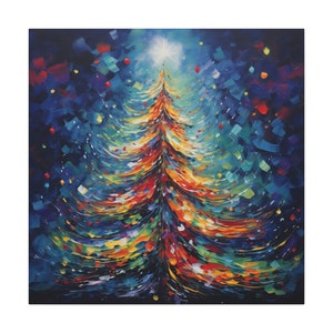 Abstract Christmas Tree Painting - Christmas Tree Wall Art - abstract painting of a Christmas Tree. Christmas wall art.
