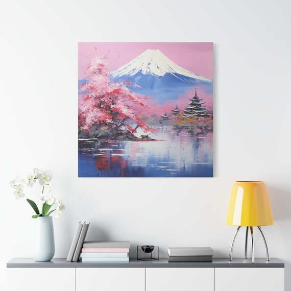 富士山の絵画 - 富士山の美しい抽象画 - 日本のキャンバス - Etsy 日本