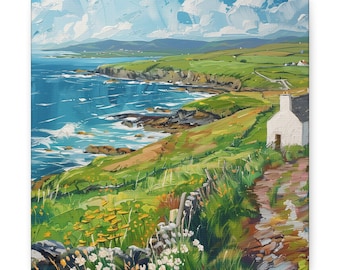 Ireland Painting, Irish Painting, Ireland Coast, Irish Coast, Ireland wall art, Irish wall art, Irish wall decor, Ireland wall decor