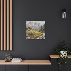 Gemälde der Schweizer Alpen, Berglandschaft der Schweizer Alpen, Dekoration der Schweizer Alpen, Wandkunst mit Motiven der Schweizer Alpen Bild 7