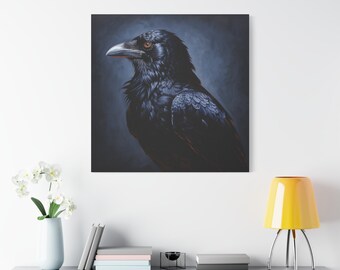 カラスの絵画 - カラスの壁画、鳥の絵画、黒い鳥の絵画、ハロウィーン