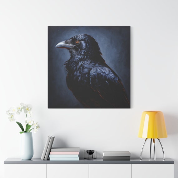 カラスの絵画 - カラスの壁画、鳥の絵画、黒い鳥の絵画、ハロウィーン