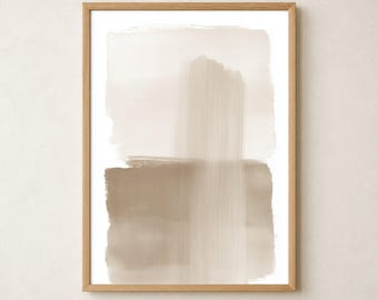 Brown Wabi Sabi Neutral Abstract Art, Brown Abstract Decor