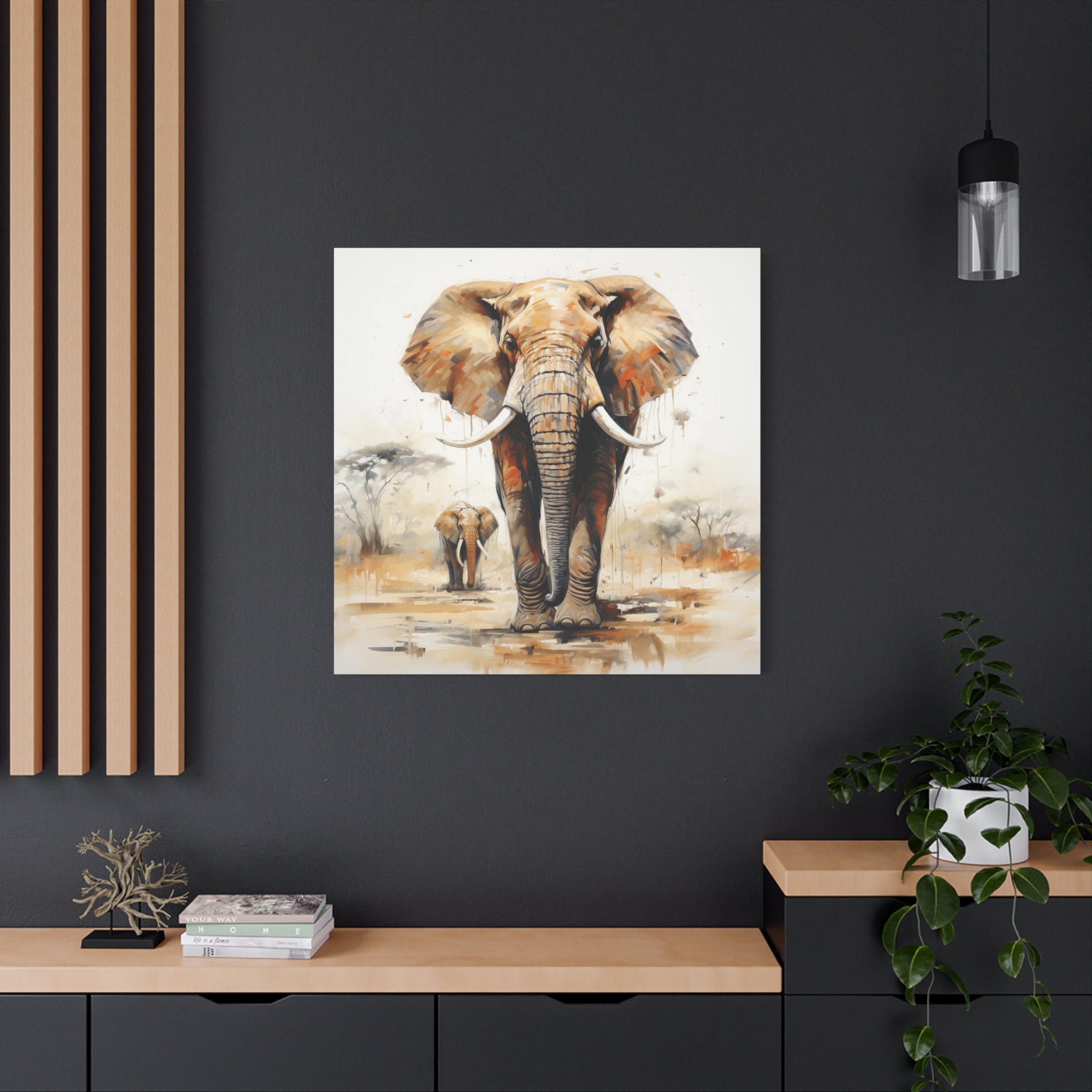 African Elephant Painting - Abstract Elephant Wall Art, African ...