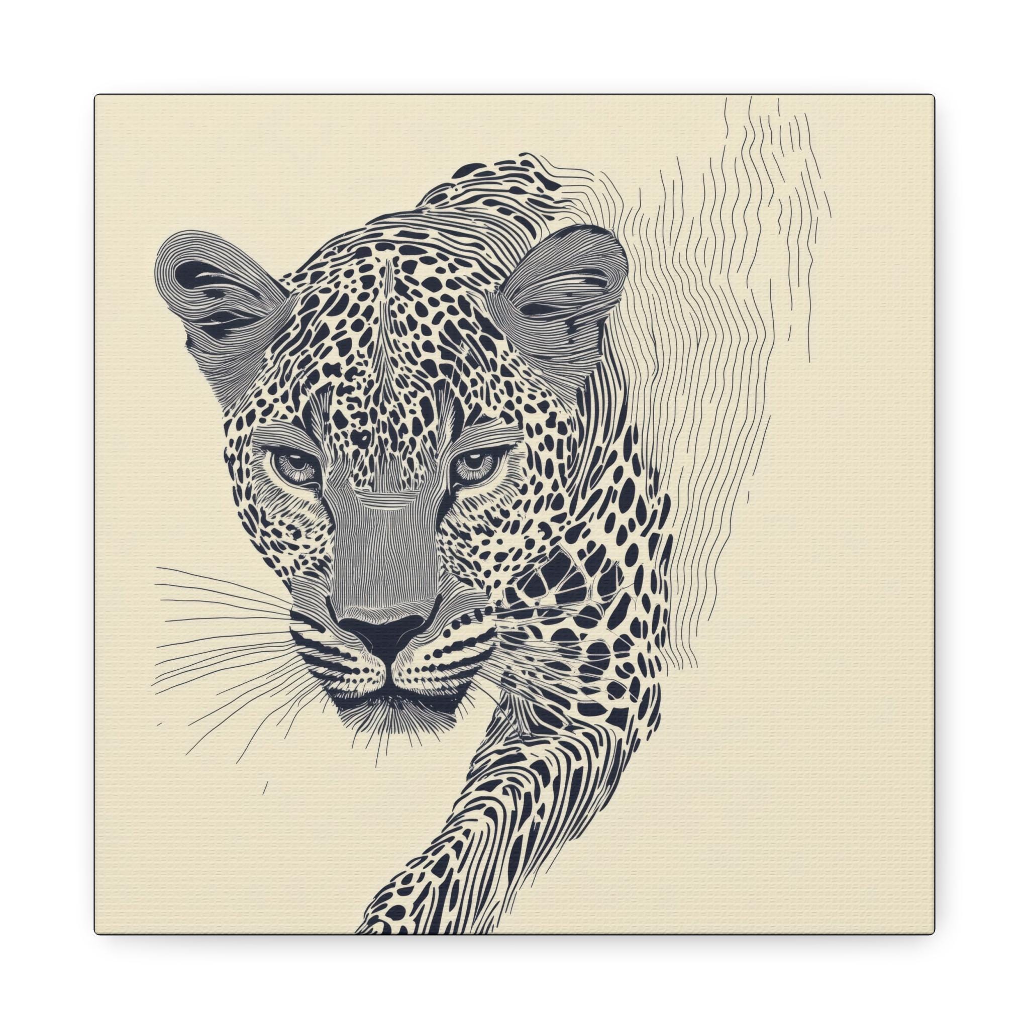 NACH leopard sur branche 枝の上の豹 ポーセリン 手書き NACH leopard