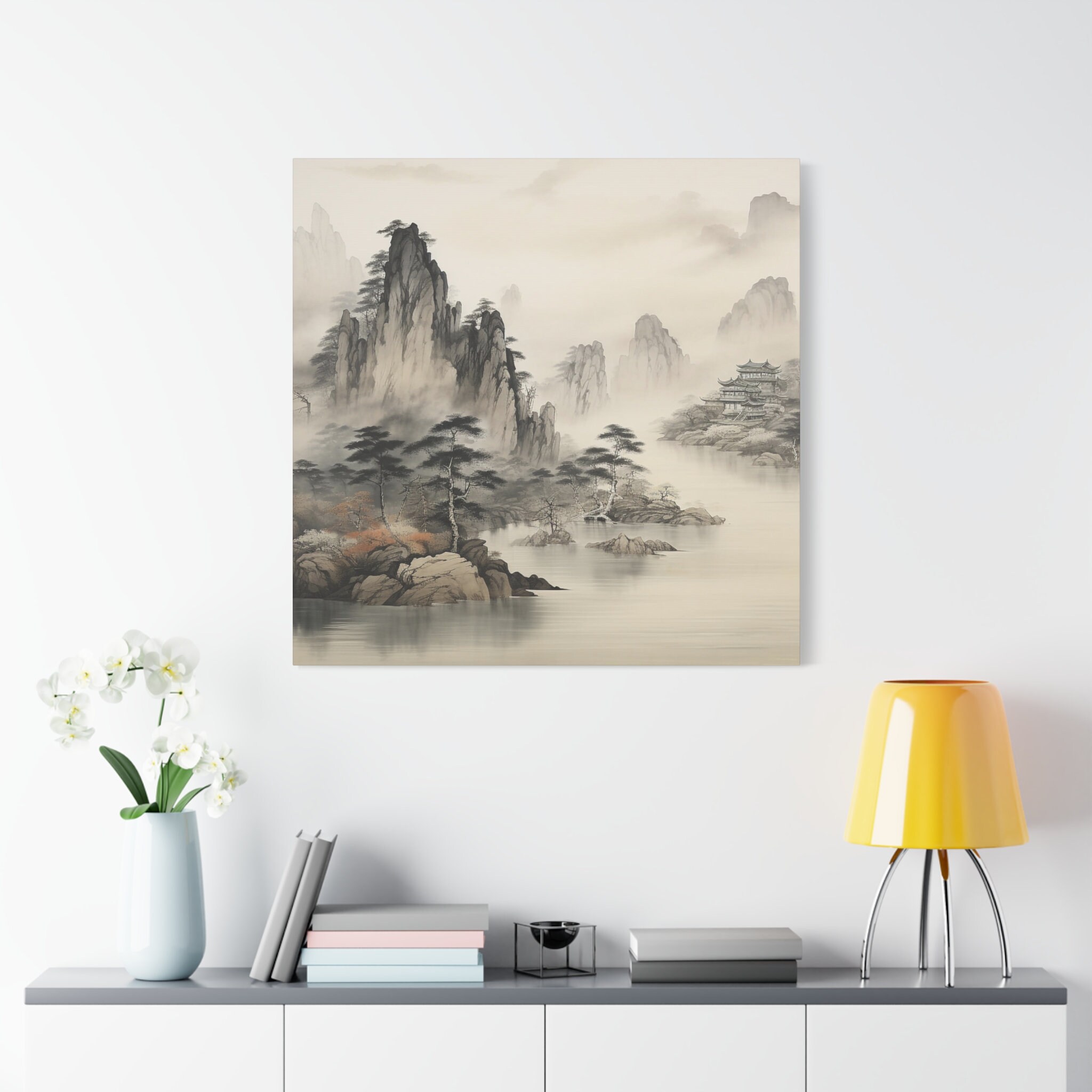 中国の壁掛け７枚セット 中国絵画 - 中国の自然風景画、中国の壁掛けアート - Etsy 日本
