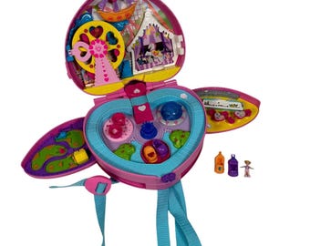 Polly Pocket Theme Park Tiny is Mighty Playset Backpack Heart Shape With Straps Etsy