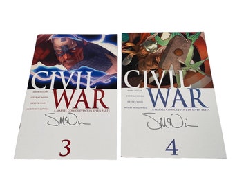 Civil War Issues 3 And 4 The Avengers Signed By Steve McNiven Bagged & Boarded