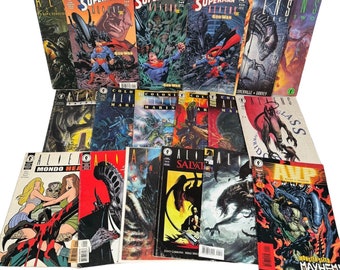 Lot Of 18 Aliens Trade Paperbacks and Comics Superman God War II Crossover & More