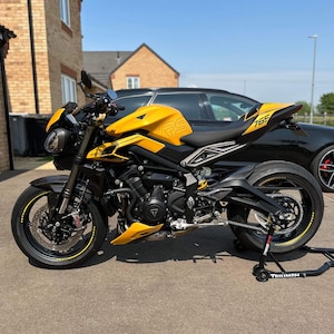 Triumph Street Triple 765RS Cosmic Yellow Wheel Vinyl Kit image 5