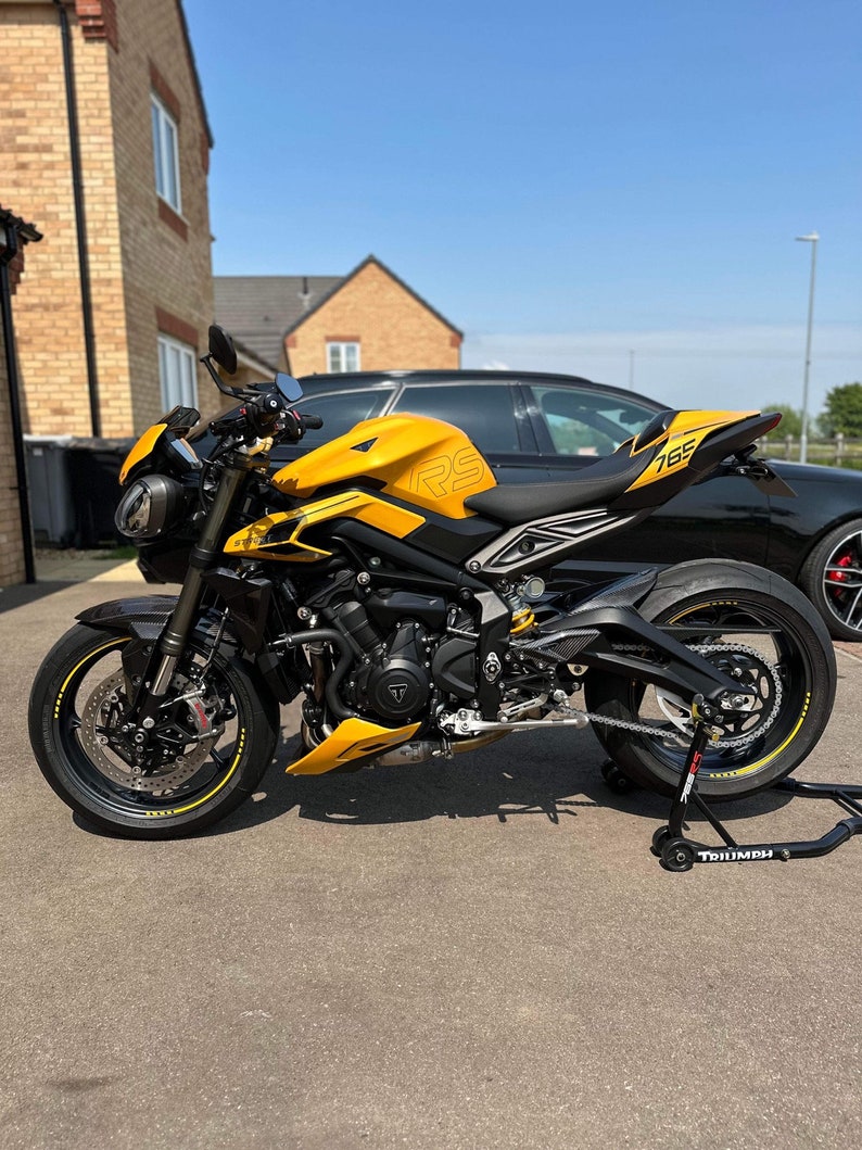 Triumph Street Triple 765RS Cosmic Yellow Wheel Vinyl Kit image 5