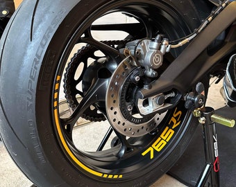 Kit de vinilos para llantas Triumph Street Triple 765RS en amarillo cósmico