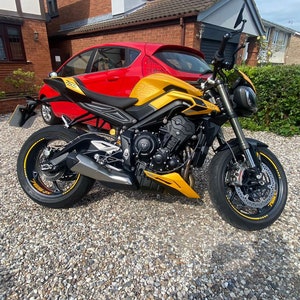 Triumph Street Triple 765RS Cosmic Yellow Wheel Vinyl Kit image 8