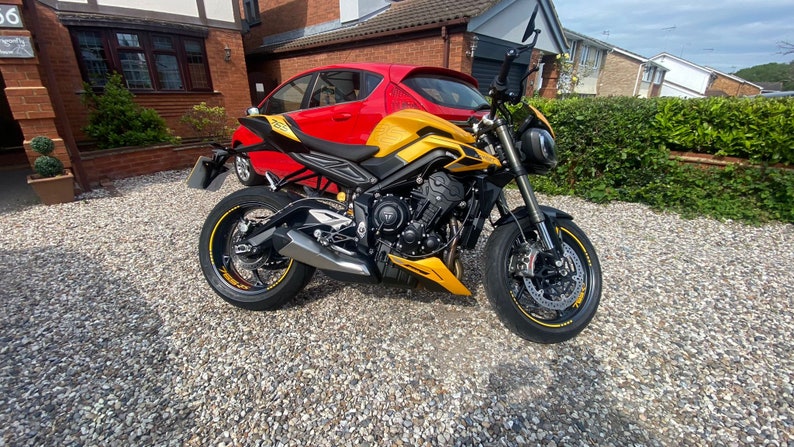 Triumph Street Triple 765RS Cosmic Yellow Wheel Vinyl Kit image 8