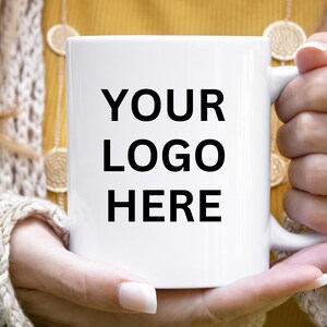 Custom Logo Coffee Mug with Your Business Logo Customized Mug Personalized Logo Mug Customized Company Logo Gift for Employer No Minimum