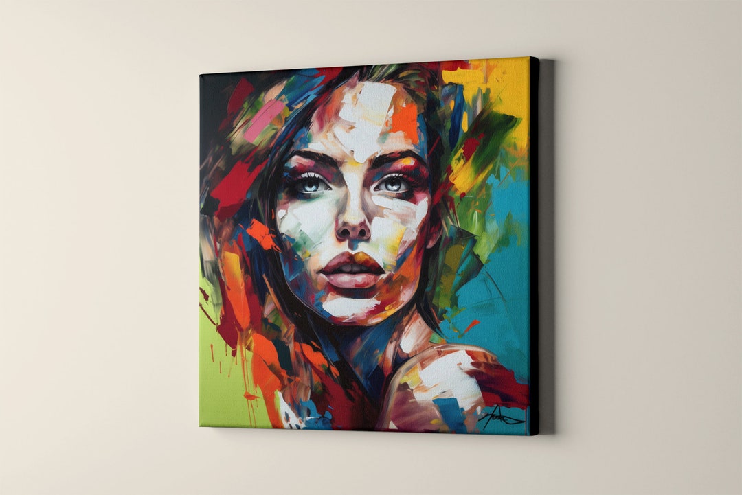Beautiful Model, Abstract Print on Canvas Etsy