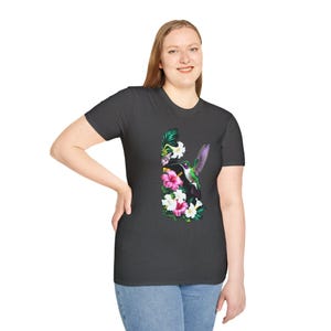 Tropical Floral T-Shirt, Unisex Softstyle Tee, Summer Vibes Top, Gift for Nature Lovers, Casual Wear, Vacation Shirt, Eco-Friendly Apparel