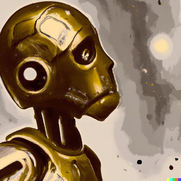 Abstract Robot Painting Digital Download