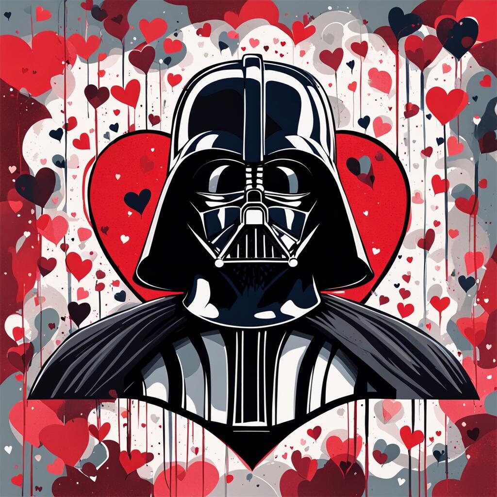 Darth Vader Valentines Day Dripping Hearts Impression, Star Wars ...